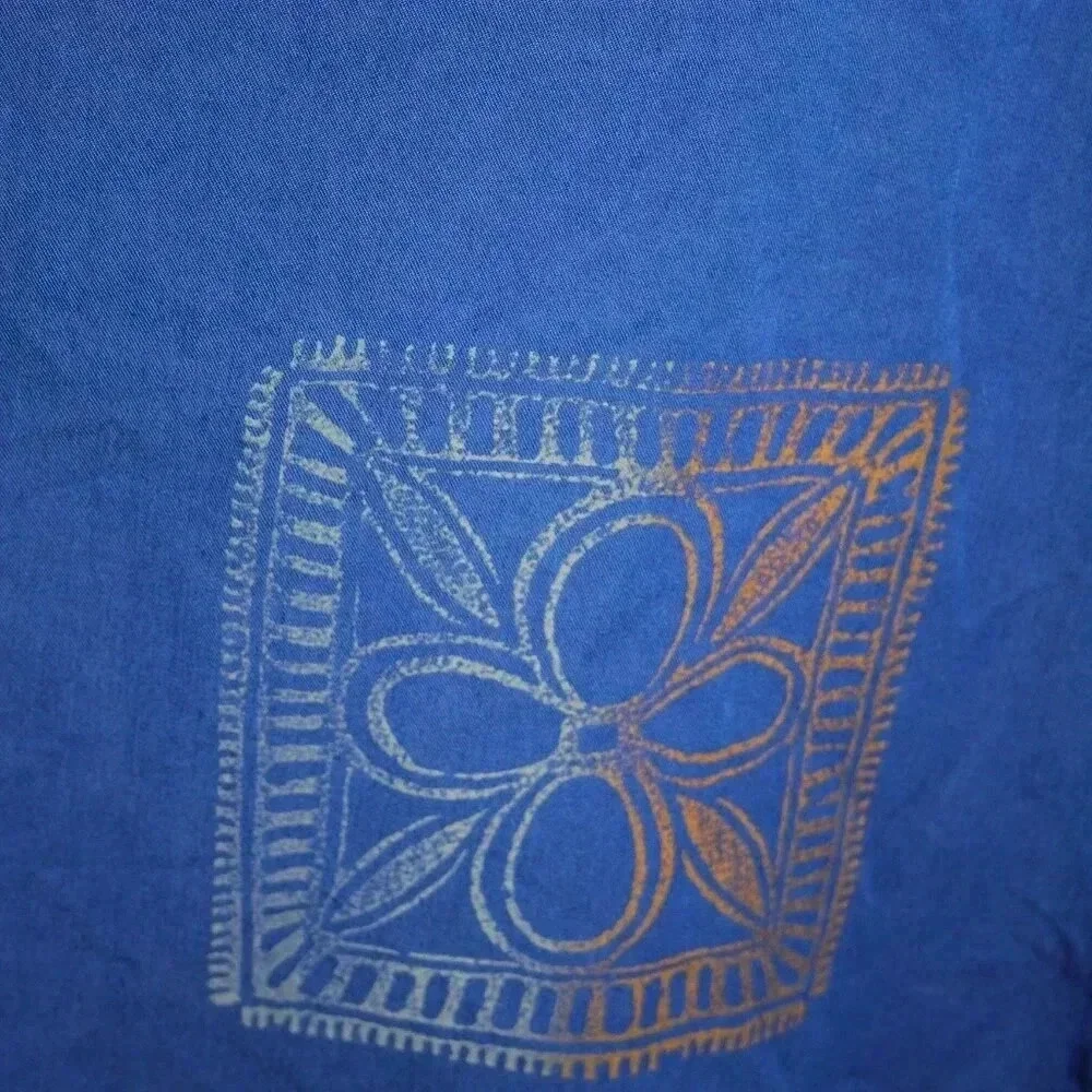 Blue Cactus Brand Sleeveless Hand Painted Vintage Blue Dress Made in the USA - Picture 10 of 14